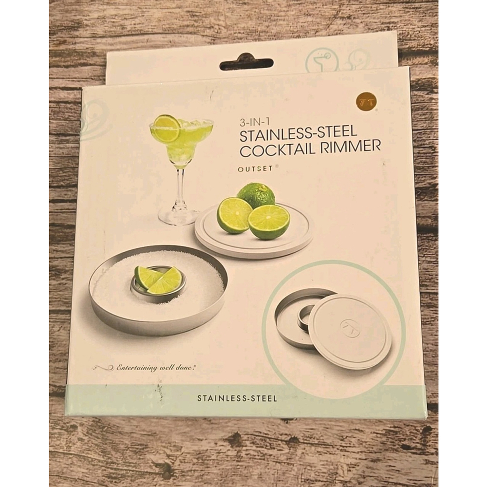 Chillware By Outset 3 In 1 Stainless Steel Cocktail Rimmer New-Sealed (207)